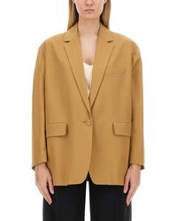 Max Mara - Regular Fit Cream Jacket - Lyst
