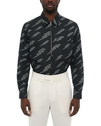 Neil Barrett - Zip Up Printed Shirt - Lyst