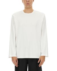 Helmut Lang - Logo T-Shirt Cotton T-Shirts - Lyst