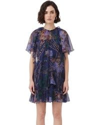 DSquared² - Floral Round Neck Mini Dress - Lyst