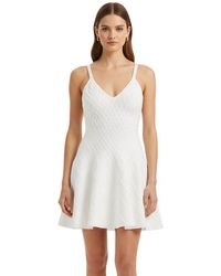 Balmain - Textured V Neck Mini Dress - Lyst