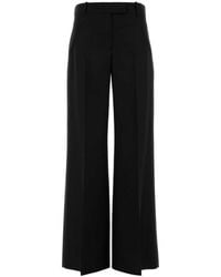 McQueen - Wool Blend Wide-Leg Pant - Lyst