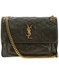 Saint Laurent - Khaki Leather Medium Niki Shoulder Bag - Lyst