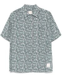 Emporio Armani - Printed Linen Blend Shirt - Lyst