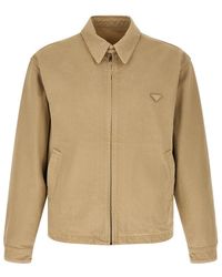 Prada - Solid Shirt Collar Jacket - Lyst