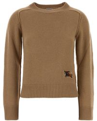 Burberry - Logo Crew Neck Sweater - Lyst