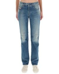 DIESEL - Denim Regular Mid Rise Jeans - Lyst