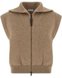 Brunello Cucinelli - Knitted Shirt Collar Sweater - Lyst
