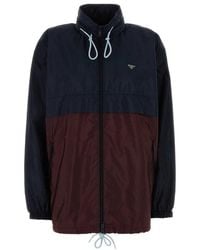 Prada - Color Block Mock Collar Jacket - Lyst