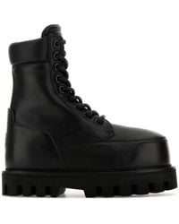 McQueen - Leather Wedge Ankle Boots - Lyst