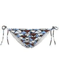 Prada - Printed Stretch Nylon Bikini Bottom - Lyst