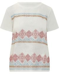 Weekend by Maxmara - Off Printed Round Neck T-Shirt - Lyst