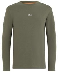 BOSS - Full Sleeves Logo T-Shirt - Lyst