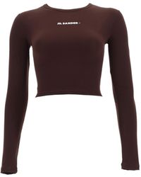 Jil Sander - Cropped Top With Logo - Lyst