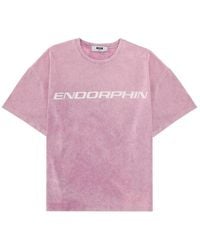 MSGM - Graphic Crew Neck T-Shirt - Lyst