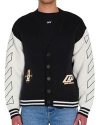 Off-White c/o Virgil Abloh - V Neck Varsity Cardigan - Lyst