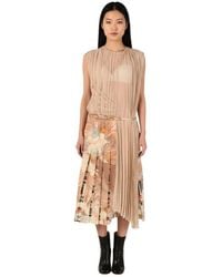 Maison Margiela - Floral Round Neck Midi Dress - Lyst