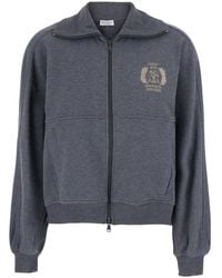 Brunello Cucinelli - Logo Mock Collar Sweater - Lyst