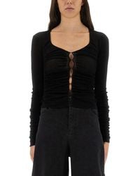Self-Portrait - Solid Scoop Neck Top - Lyst
