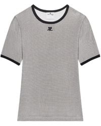 Courreges - Houndstooth Round Neck T-Shirt - Lyst