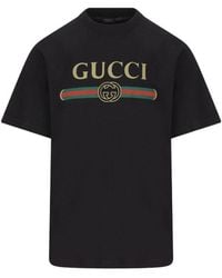 Gucci - Silk Blend Jersey T-Shirt With Print - Lyst