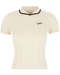 Valentino - Knitted Shirt Collar Sweater - Lyst
