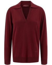 Gucci - Logo Shirt Collar Polo - Lyst
