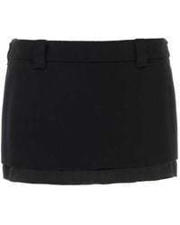 Miu Miu - Velour Mini Skirt - Lyst