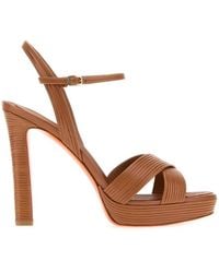 Santoni - Solid Open Toe Heels - Lyst