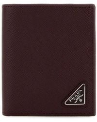 Prada - Dark Minuteria Textured Wallet - Lyst