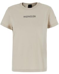 Moncler - Off Logo Crew Neck T-Shirt - Lyst