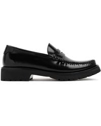 Saint Laurent - Leather Moccasin Penny Loafers - Lyst