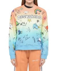 DSquared² - Printed Crew Neck Sweatshirt - Lyst