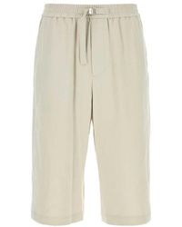 Ami Paris - Chalk Cotton Bermuda Shorts - Lyst