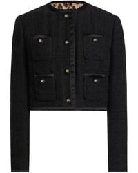 Dolce & Gabbana - Cotton And Viscose Blazer With Animalier Print Lining - Lyst