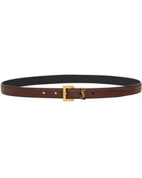 Saint Laurent - Cintura Cassandre Sottile - Lyst
