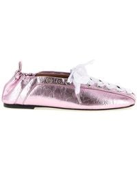 Ganni - Lace-Up Ballet Sneakers - Lyst