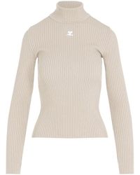 Courreges - Viscose Blend Roll-Neck Jumper - Lyst
