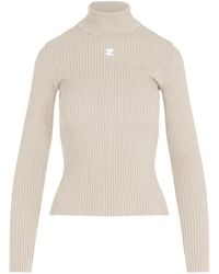 Courreges - Viscose Blend Roll-Neck Jumper - Lyst