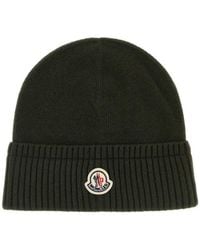 Moncler - Dark Logo Beanie Cap - Lyst