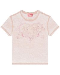 DIESEL - Logo Cotton Blend T-Shirt - Lyst