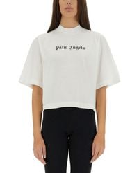 Palm Angels - Logo Mock Collar T-Shirt - Lyst