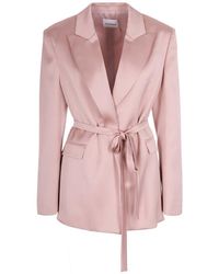 ANDAMANE - Solid Notched Lapel Blazer - Lyst