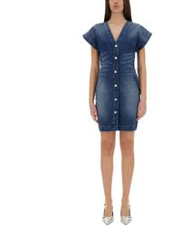Moschino - Slim Fit Denim Dress - Lyst