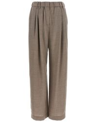 Brunello Cucinelli - Light Pants With Pleats - Lyst