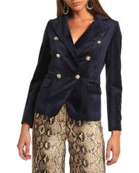 Lioness Palermo Velvet Jacket - Blue