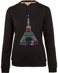 KENZO Black Eiffel Tower Cotton Sweatshirt