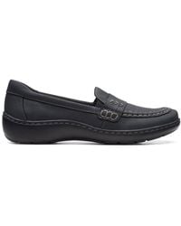 Clarks - Cora Ashly Leather Loafers, Slip Ons - Lyst