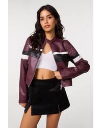 Pink Vanilla - Cropped Motocross Biker Jacket - Lyst