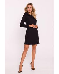 Love Lace - One Shoulder Long Sleeve Mini Dress With Slit - Lyst